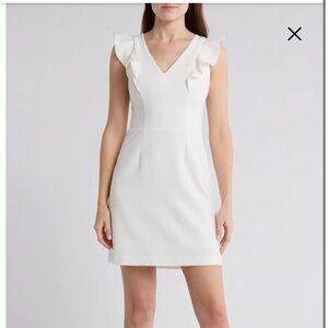 White French Connection Ruffle Cap Sleeve A-Line Minidress